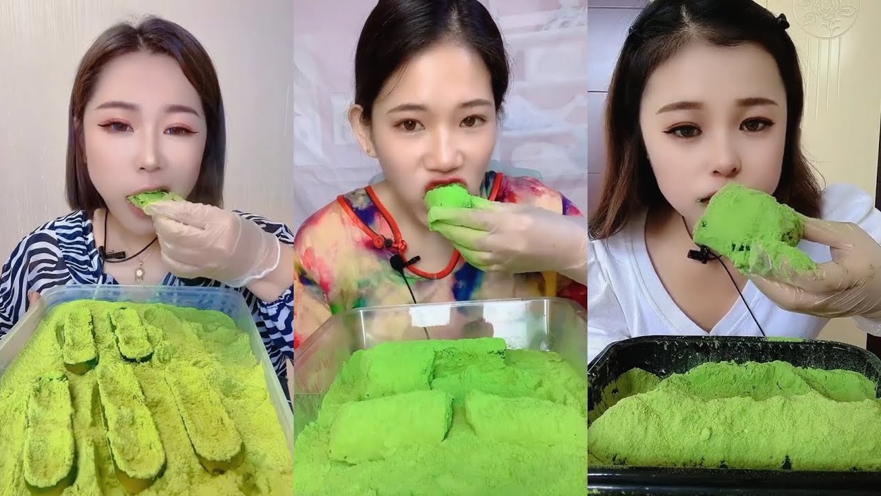 🟢Matcha Ice Eating Asmr || Big Bite