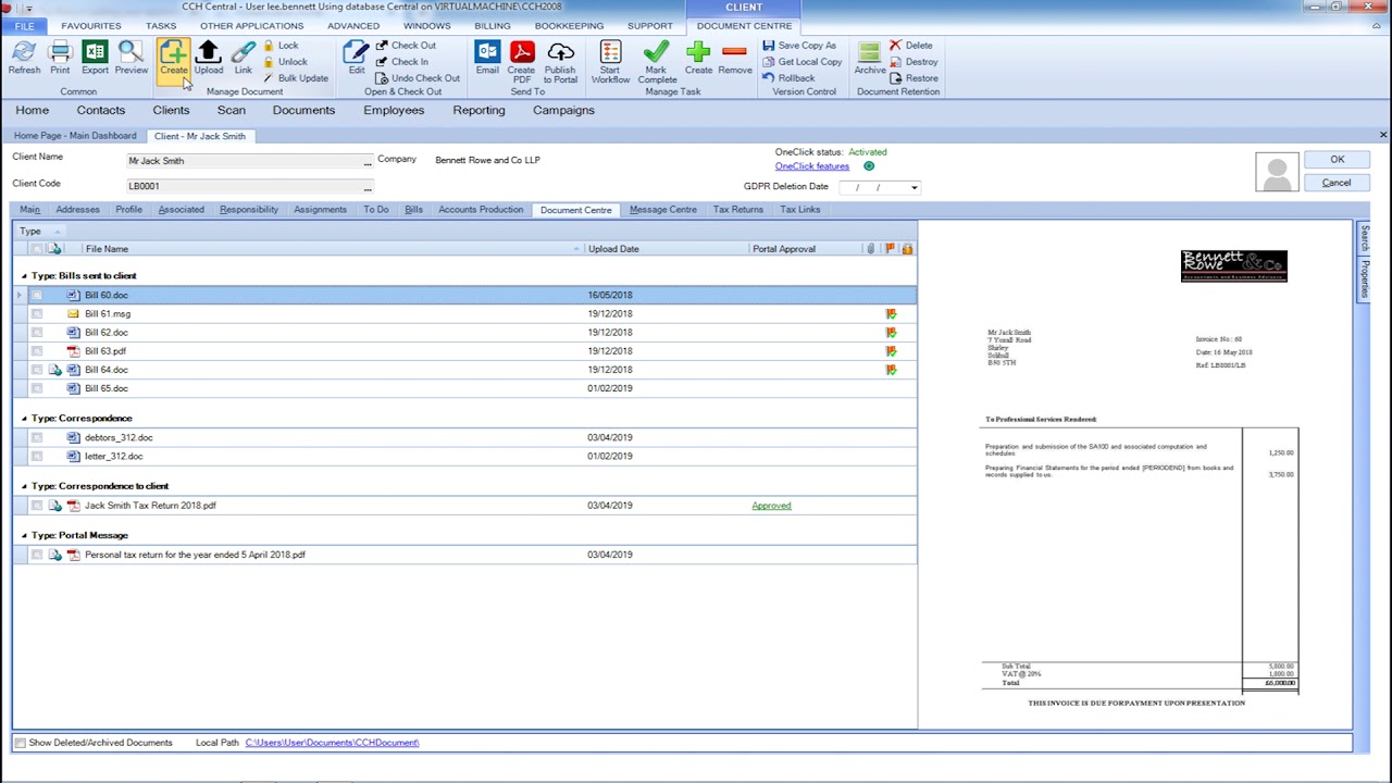 CCH Document Management - Easy document creation