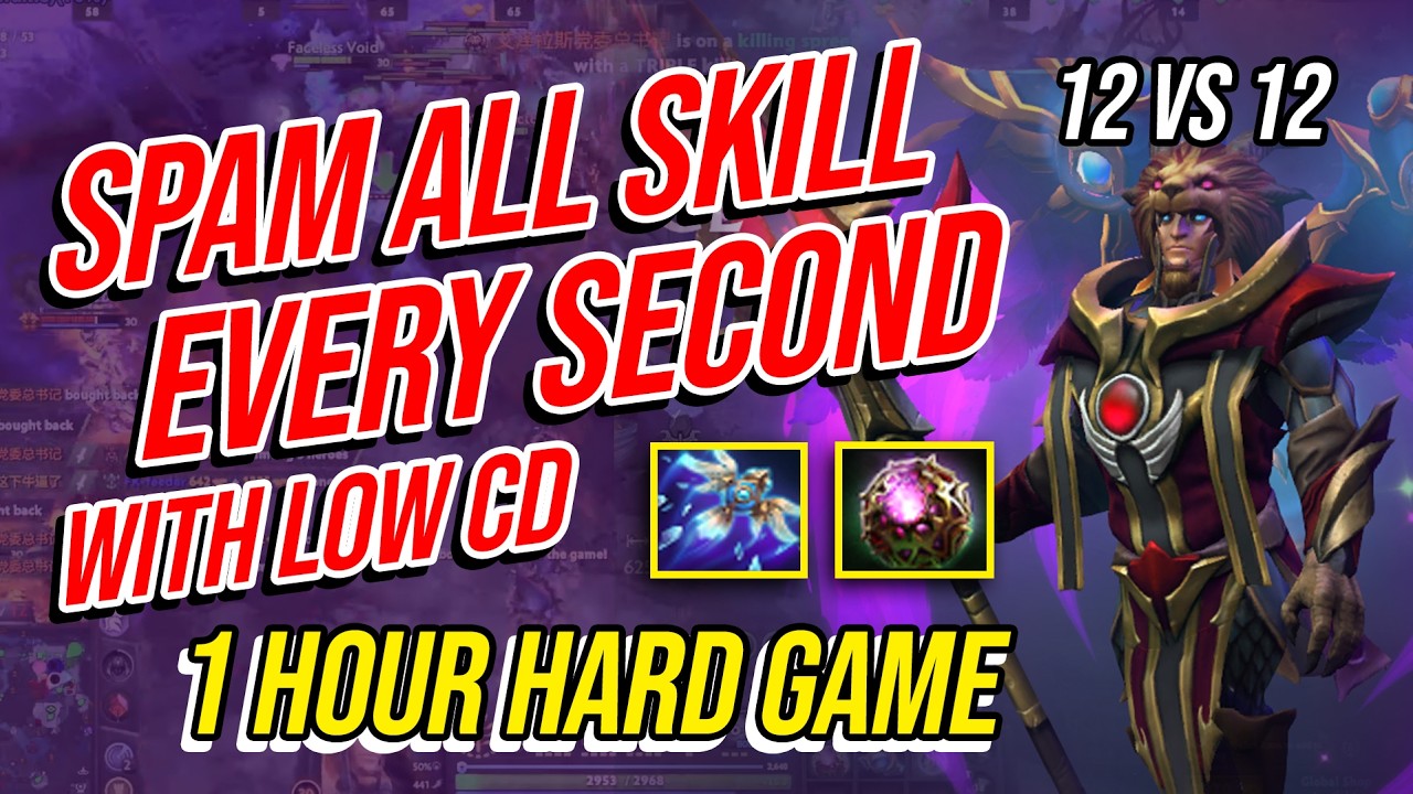 1 HOUR HARD GAME MAGIC DEALER SKYWRATH | Dota 2 Arcade 12v12