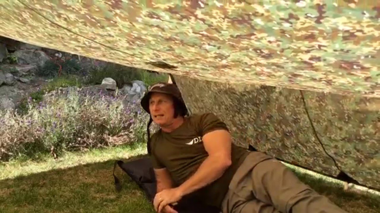 DD multi-cam tarp review.   Bushcraft