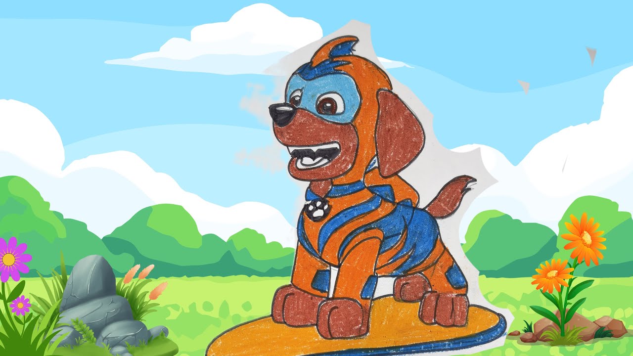 How to draw Zuma fromPaw Patrol 