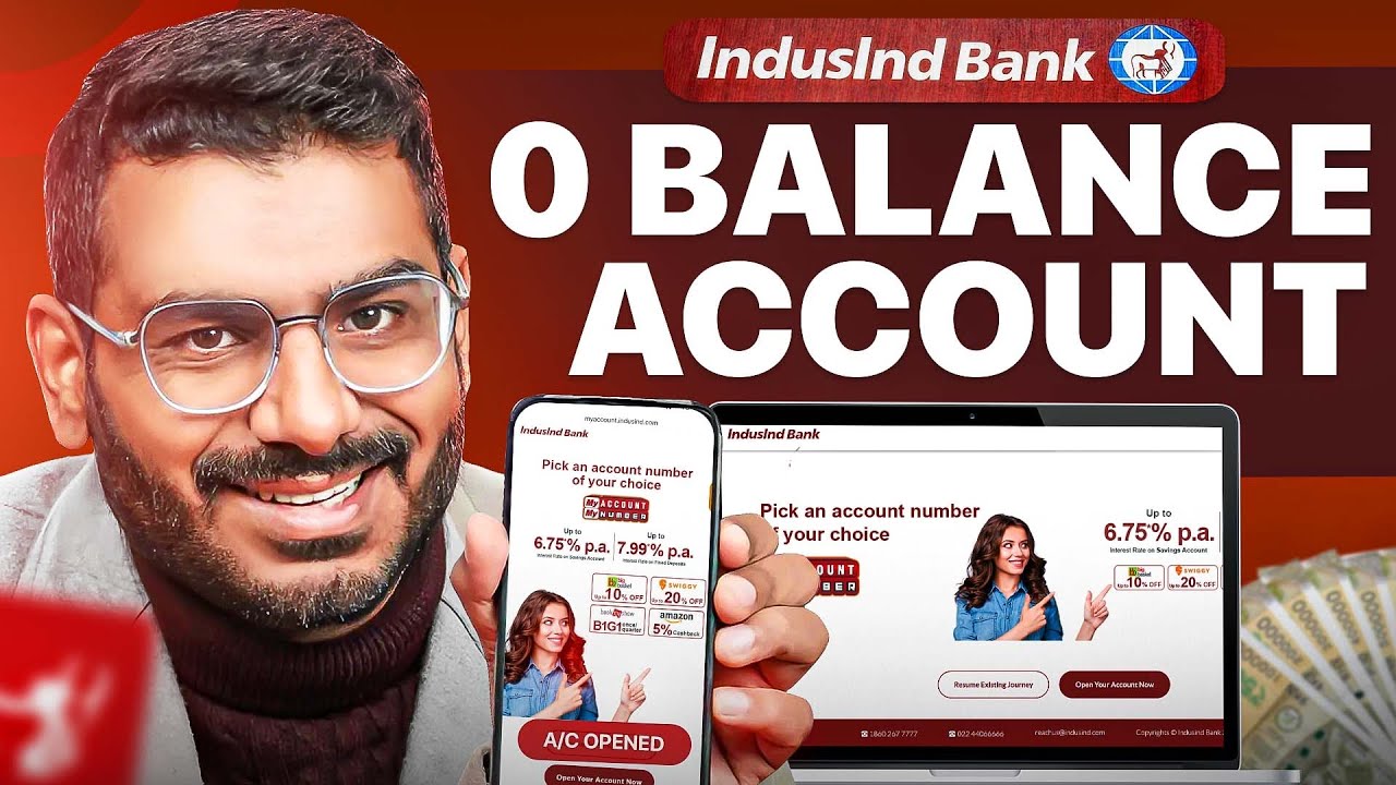 Indusind Bank Zero Balance Account Opening Online | Zero Balance Bank Account Opening Online