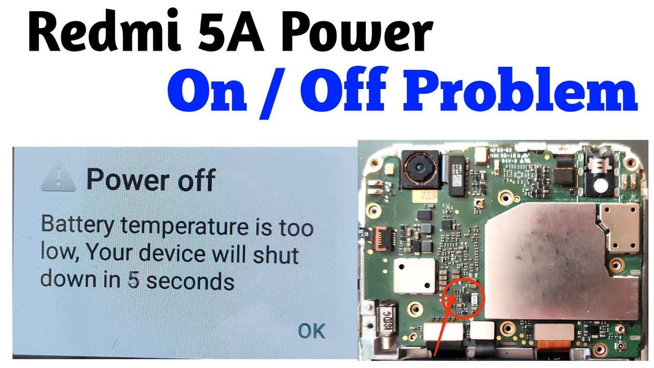 Redmi 5A Battery Temperature is too Low Problem  best solution | redmi 5a power on off problem
