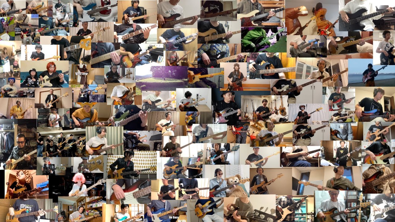 ベーシスト100人でLivin' On A Prayer弾いてみた