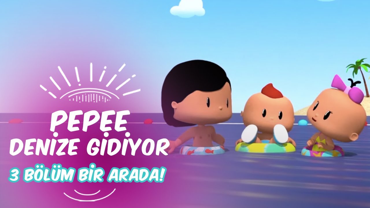 Pepee Denize Gidiyor 🏊   Pepee, Leliko ve Pisi İle 3 Bölüm Bir Arada! Çizgi Film | Düşyeri