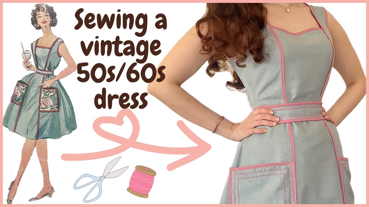 Making a vintage 50s/60s dress with pockets and bias binding | Frohne Modelle pattern drafting