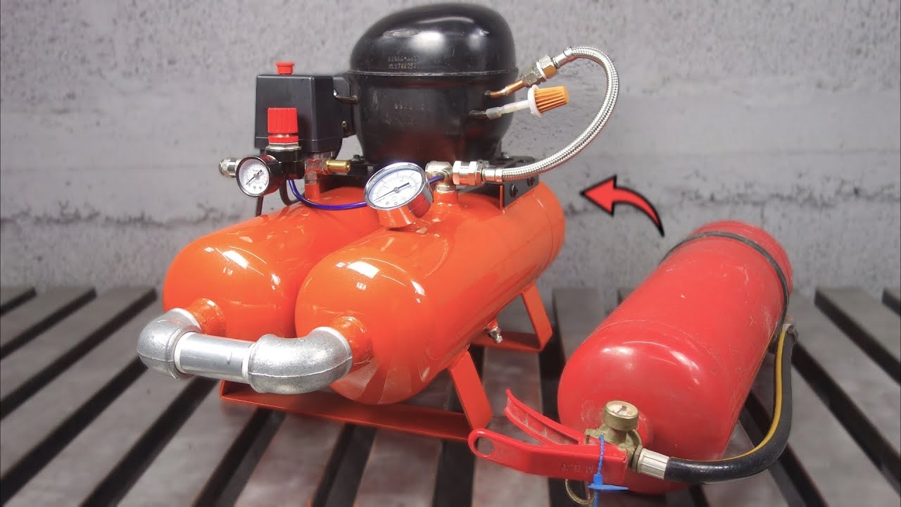 Homemade Silent Air Compressor With Refrigerator Motor