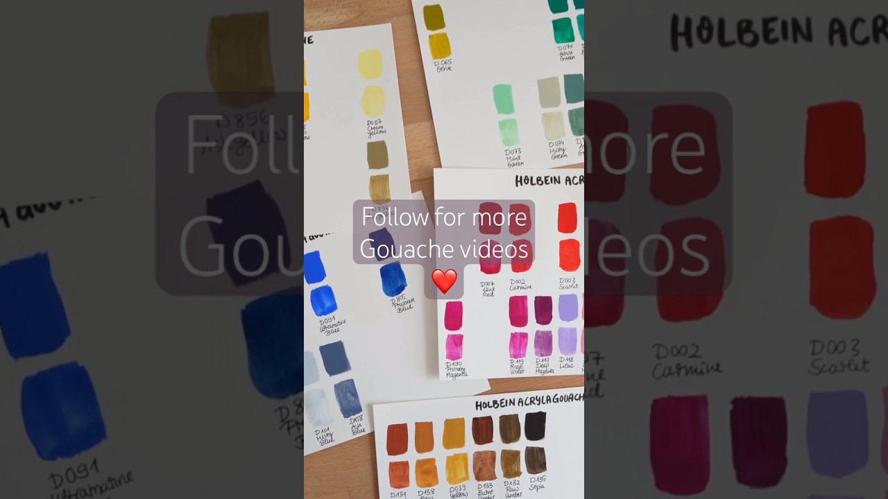 🎨Unboxing holbein acryla gouche and swatching paint #gouache #artsupplies #arthaul #shorts