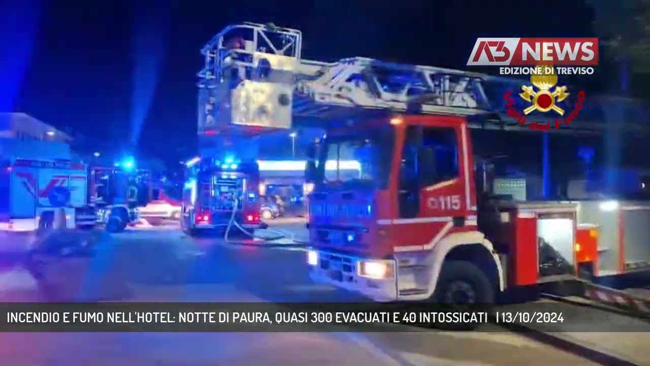 INCENDIO E FUMO NELL'HOTEL: NOTTE DI PAURA, QUASI 300 EVACUATI E 40 INTOSSICATI   | 13/10/2024