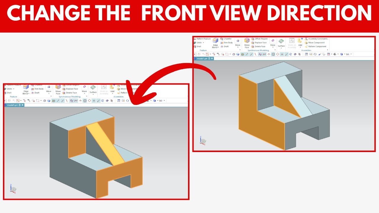 NX Drafting Tip: How to Change the Front View Direction (Quick & Easy)