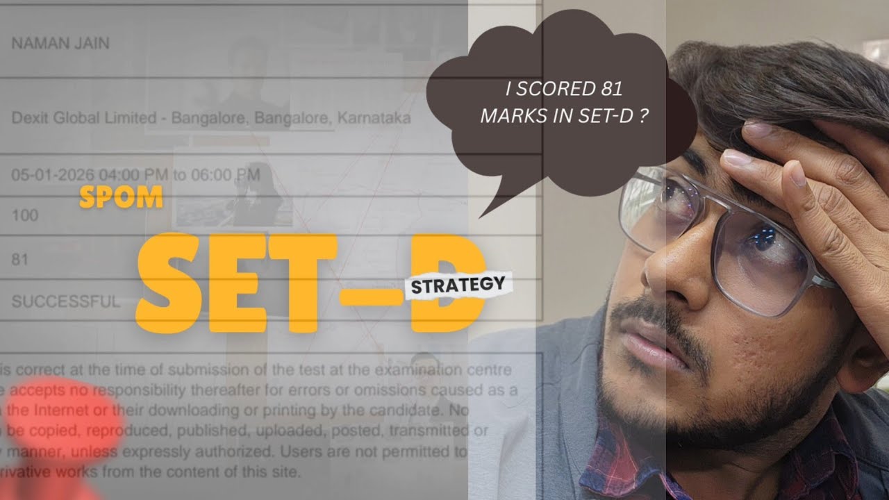 “How I Cleared SPOM Set-D Exam | Strategy, Resources & Exam Day Vlog”