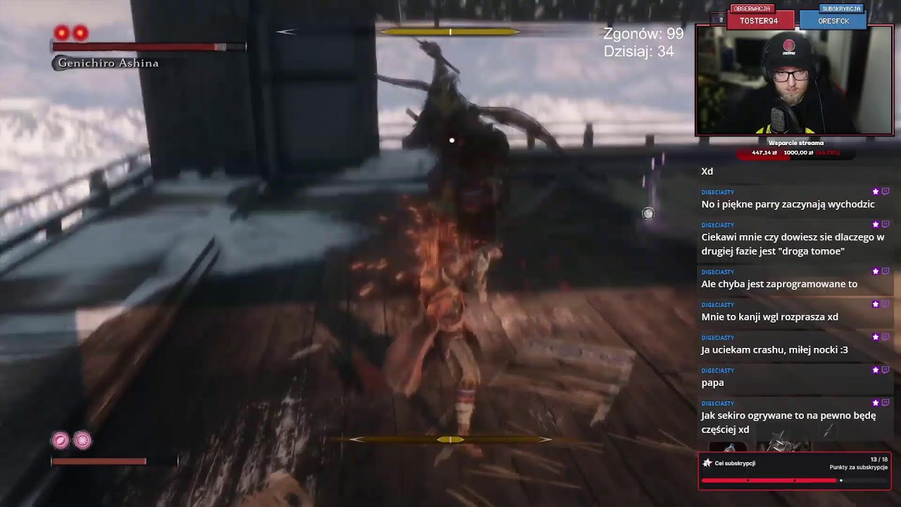 SEKIRO: Cienie Umierają DWA RAZY... A JA 999! 💀🔥 Rage, Bossy i Git Gud LIVE! #sekiroshadowsdietwice