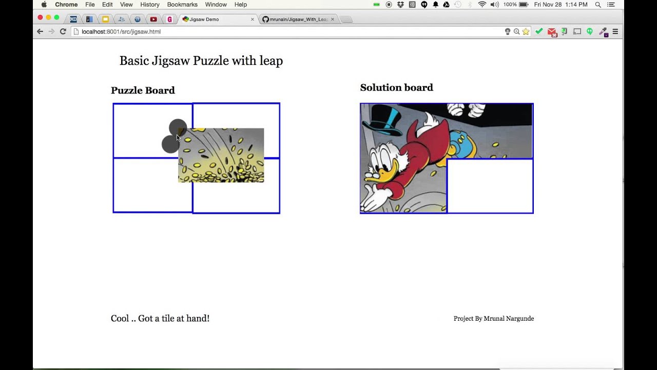 Jigsaw with leapmotion using pinch gesture