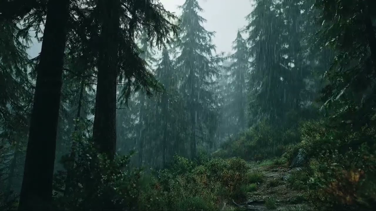 Quiet Forest Rain Sounds 🌧️ Soft Evening Calm for Relaxation