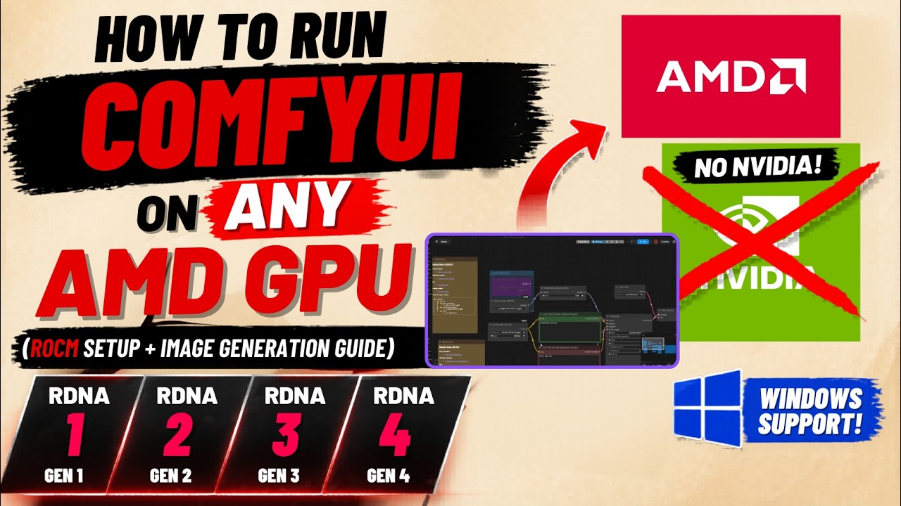Как запустить ComfyUI на любой видеокарте AMD: руководство по настройке ROCM и созданию образа.