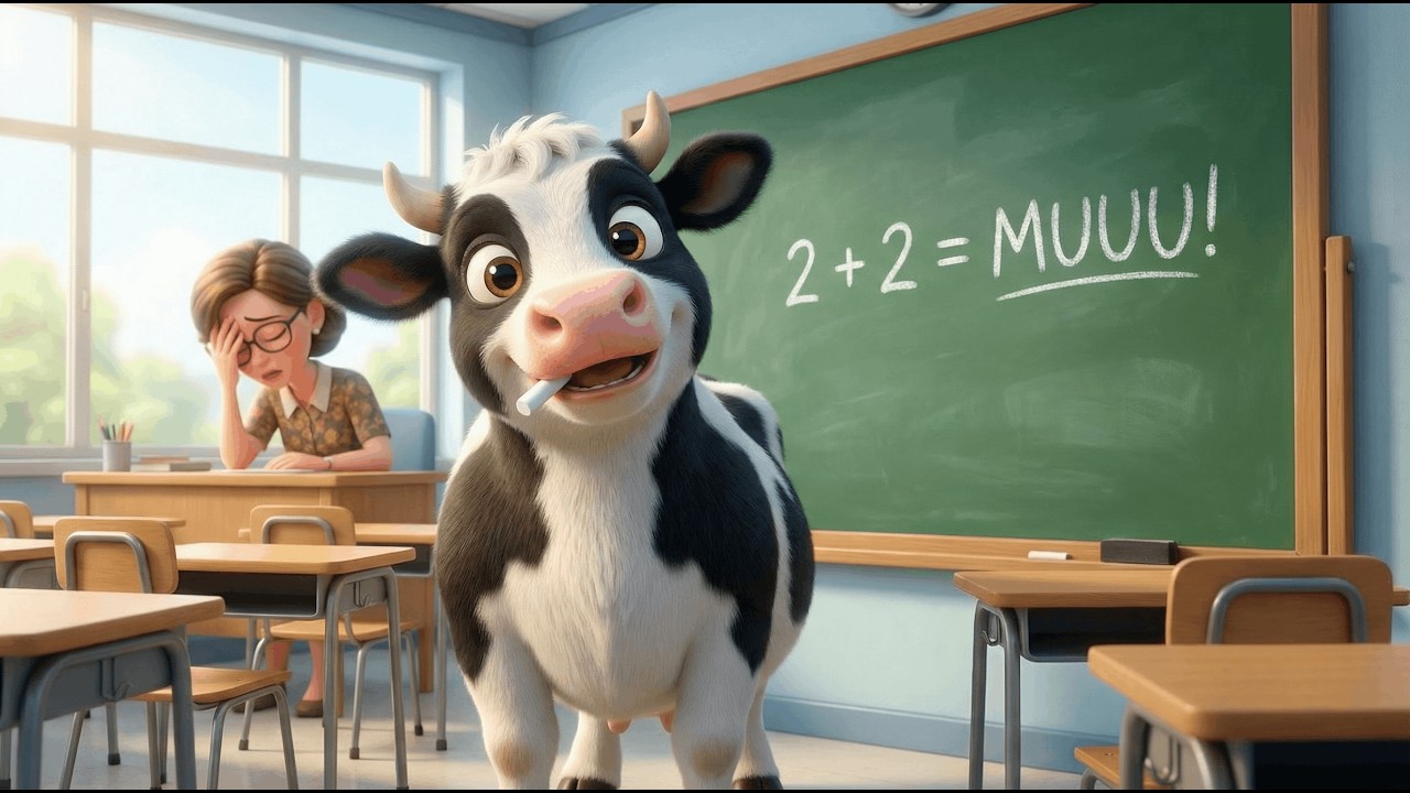 Czy Krowa Może Chodzić do Szkoły? 🐄❓ | Śmieszna Piosenka dla Dzieci | RADOSNE MELODIE