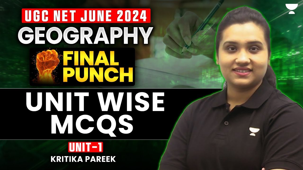 Target UGC NET/JRF June 2024 | Geography Unit wise MCQs UGC NET | Unit-1 Geography| Kritika Pareek