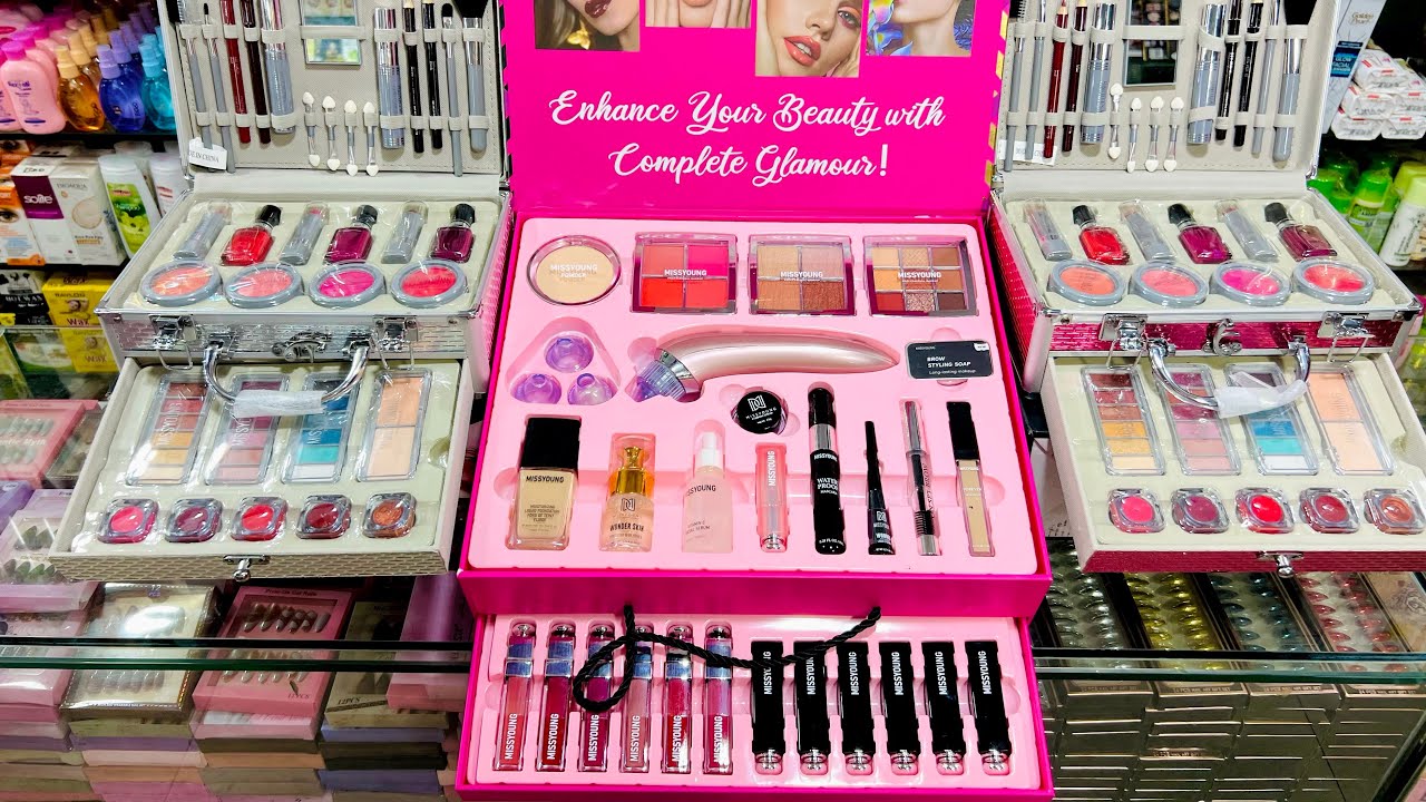 New Latest Design Makeup Kit Collection | Big Makeup Vanity Unboxing Review || Miss Young Makeup box