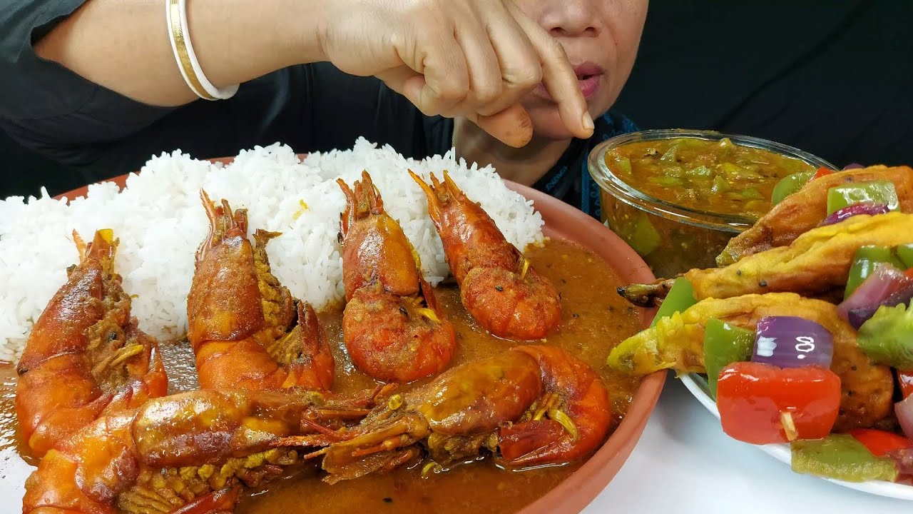 Seafood Yummy Shrimp Curry With Rice Mukbang Eating Show