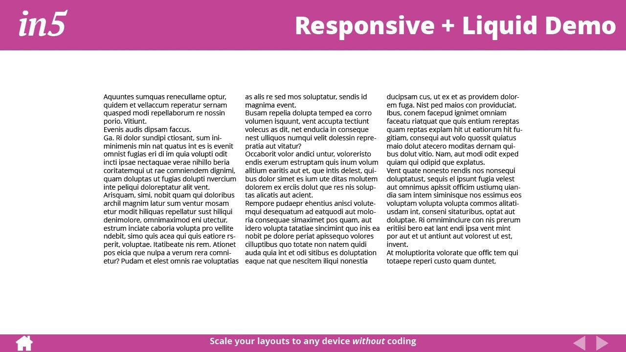 Creating Responsive Liquid Layouts with Indesign & in5