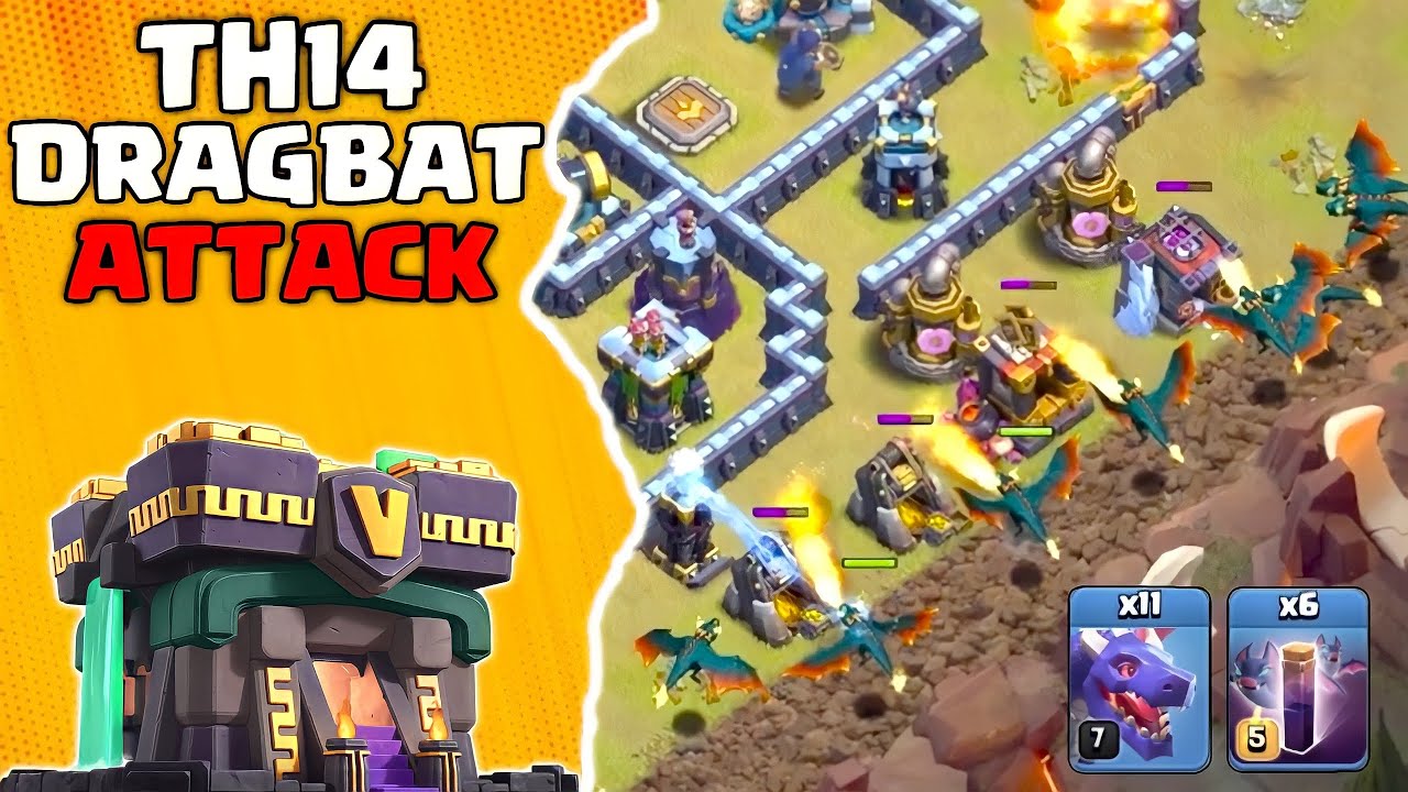 TH14 Dragbat Attack Strategy Explained(Clash of Clans)