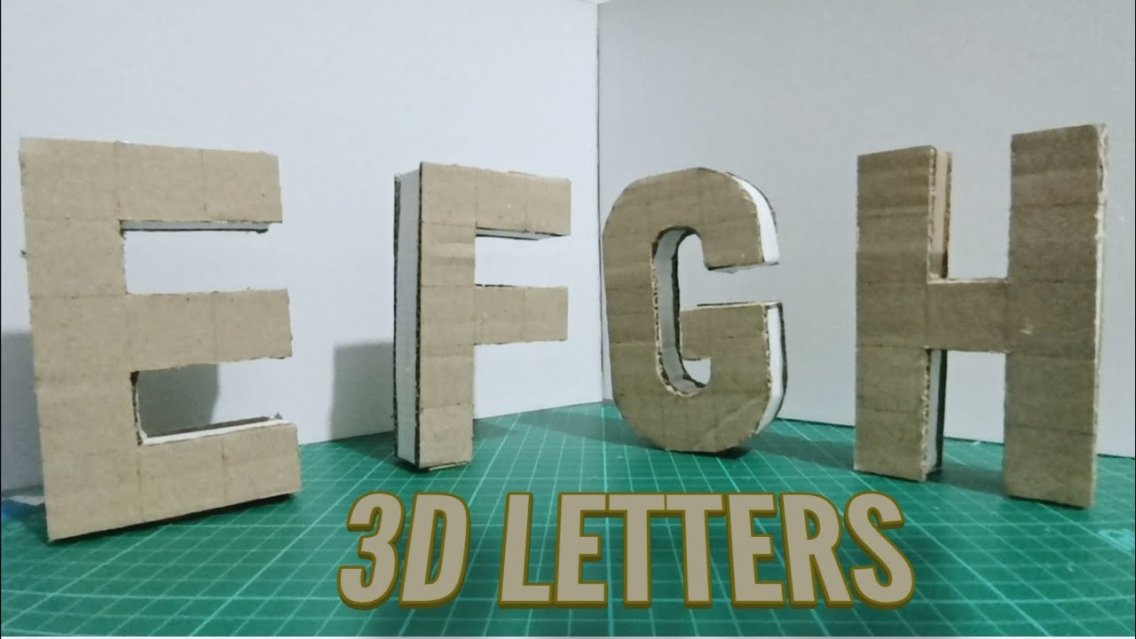 DIY 3D LETTERS | E to H | RECYCLED CARDBOARDS | EASY FOR BEGINNERS