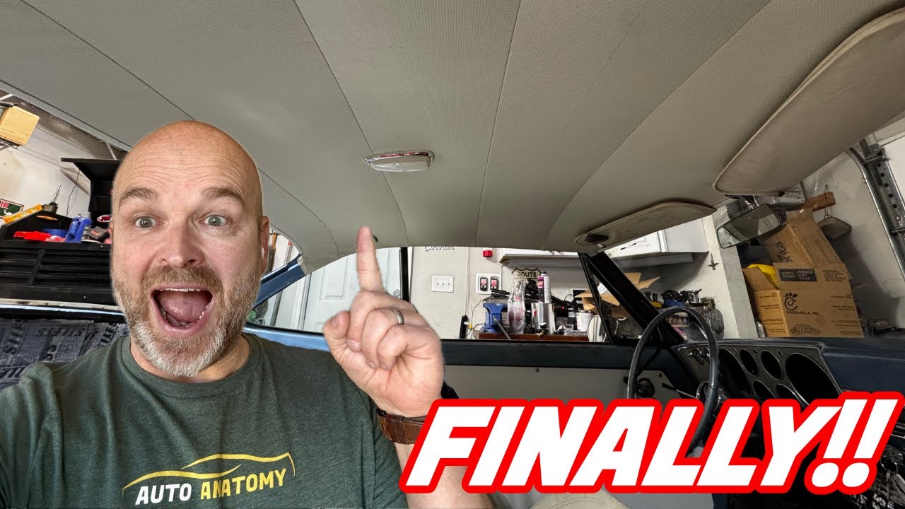 Restoring a classic:  Installing a new headliner in the FLOODED Corvair!