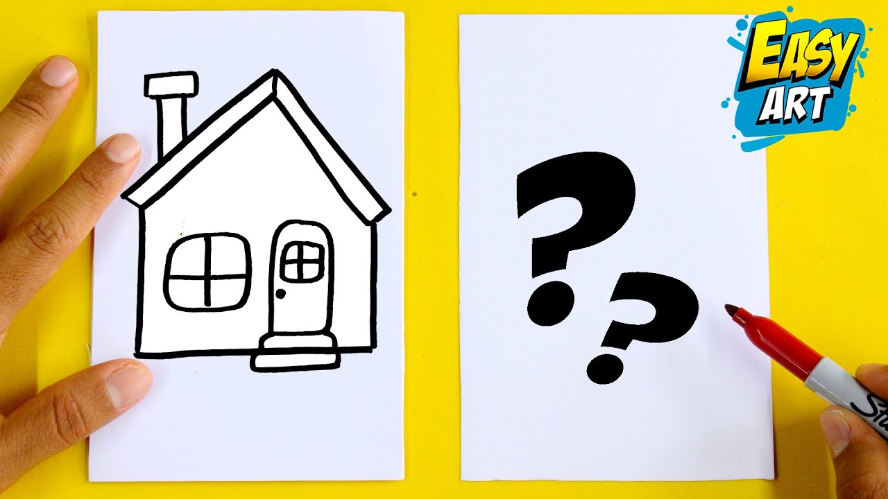 ✅ Dibujos 3D - Como DIBUJAR una CASA en 3D - Dibujar la Fachada de una Casa  - Easy Art