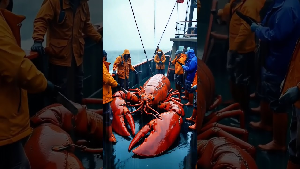 Riesiger Hummer auf Fischerboot! Unglaublicher Fang im st&uuml;rmischen Meer 🌊🦞