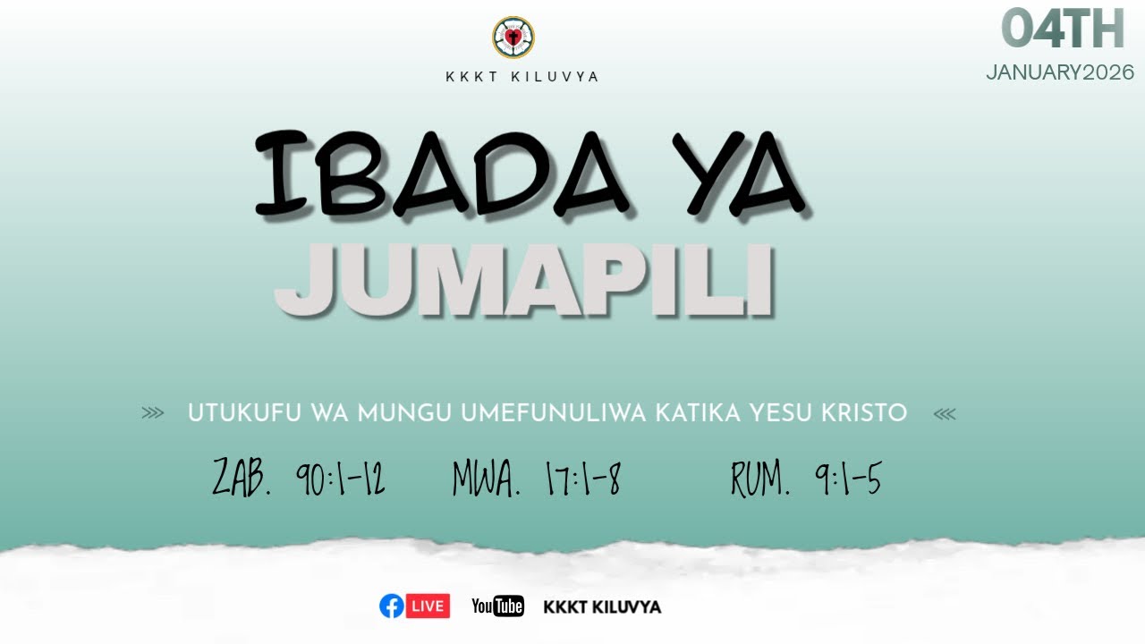 IBADA YA JUMAPILI 4-01-2026 (SIKU YA BWANA YA PILI BAADA YA KUZALIWA KWA YESU KRISTO)