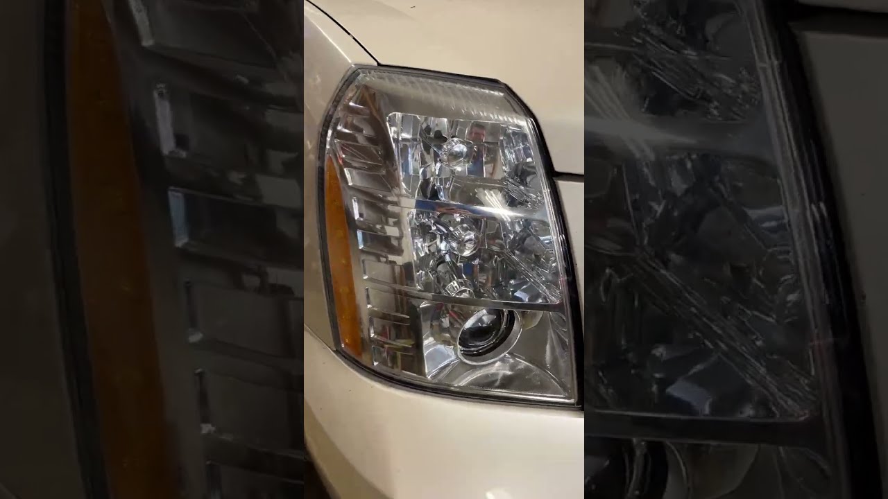 Cadillac Escalade 3 замена на светодиодные линзы MTF Night Assistant Progressive