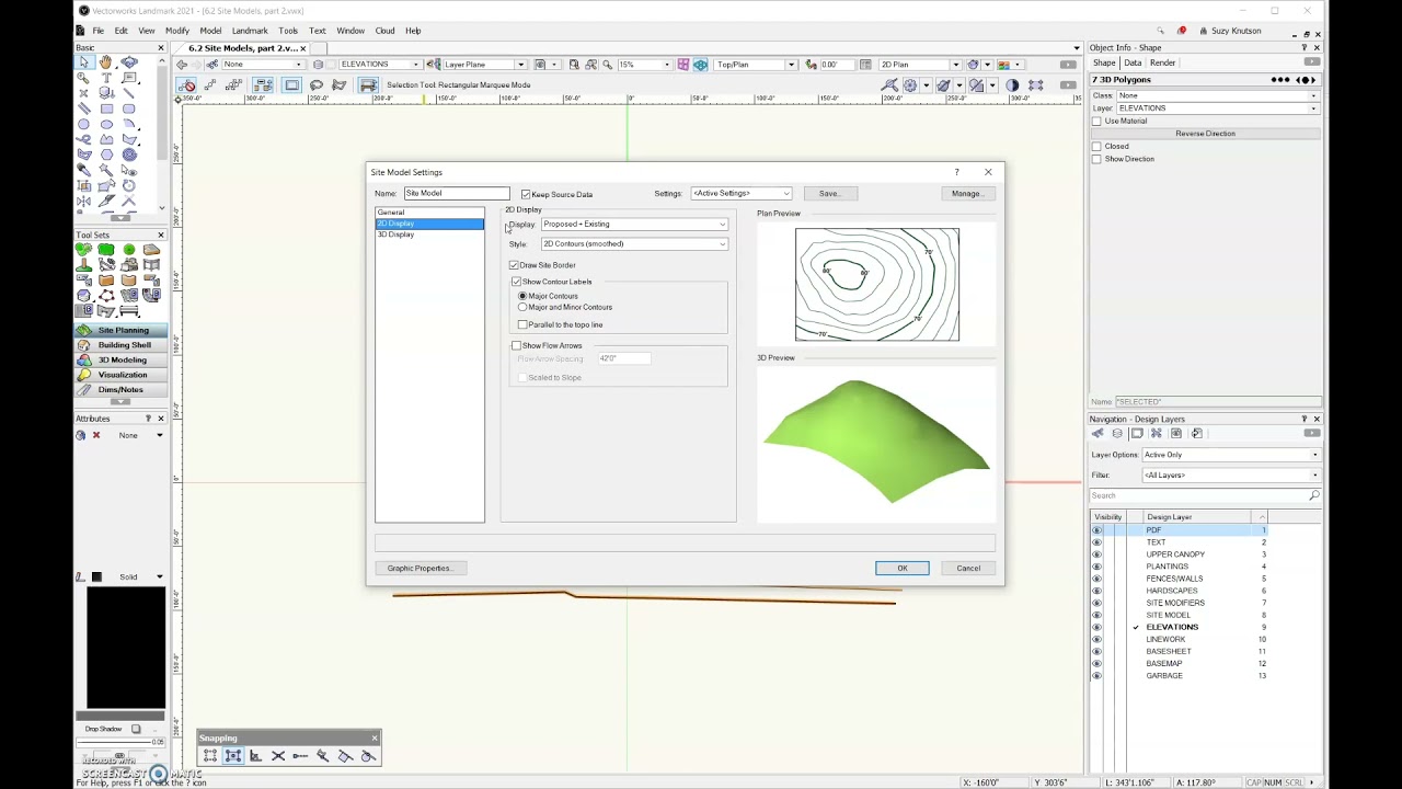 Vectorworks Site Models - Creating the Site Model - 4 of 4
