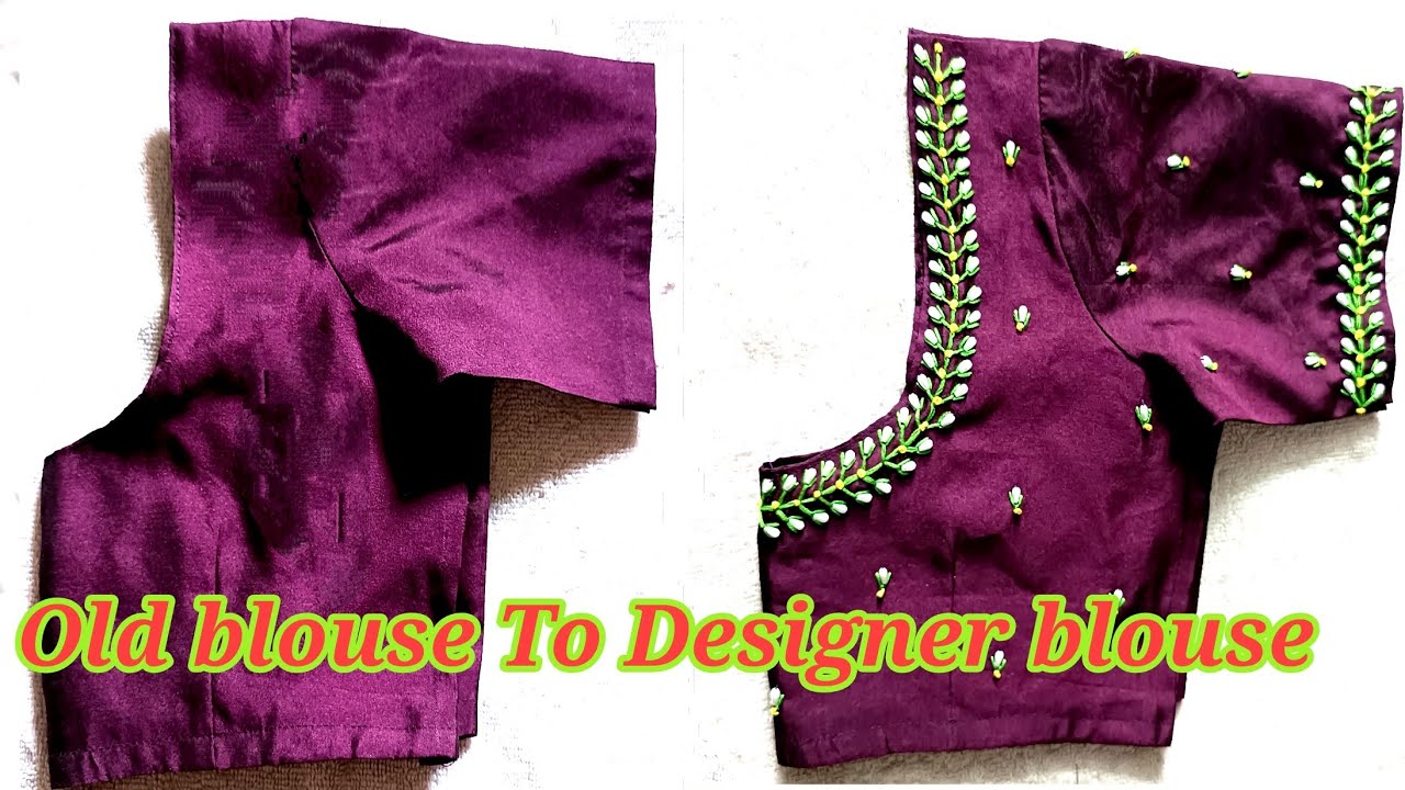 Beautiful Design on Stitched Blouse with Normal Needle Work | Hand Embroidery @NSAariWorks