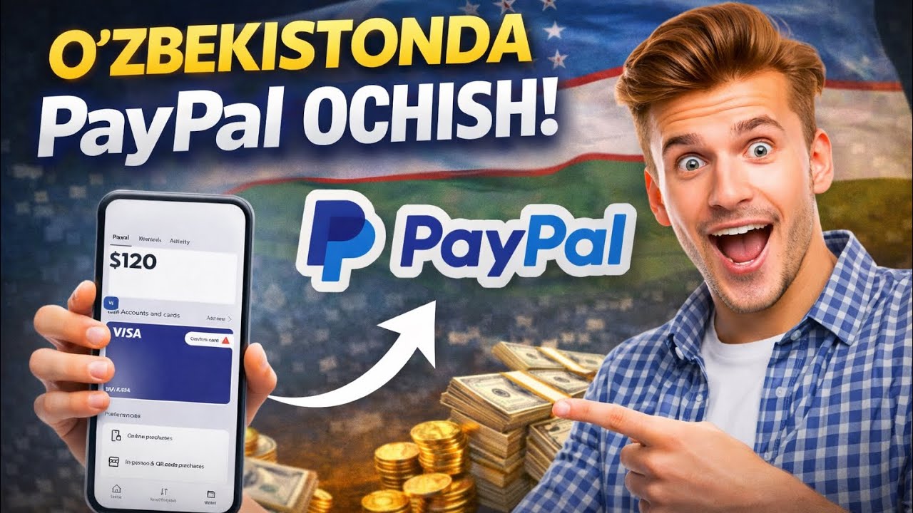 UZBEKISTONDA PAYPAL AKKAUNT OCHISH ⚡️ PAYPAL HAMYON OCHISH