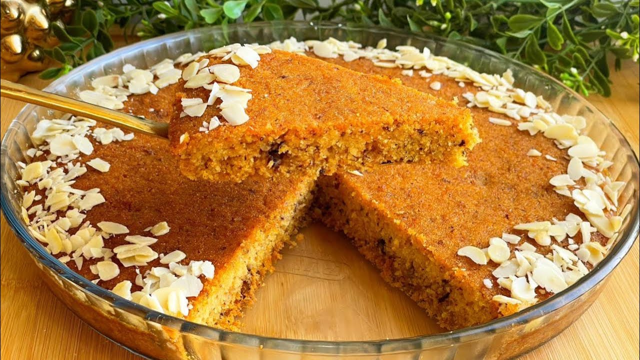 عندك بيضة وحبة من الجزر⁉️حضرى ألذ بسبوسة بمذاق خيالي متشبعوش منها غنولي مدمنة عليها