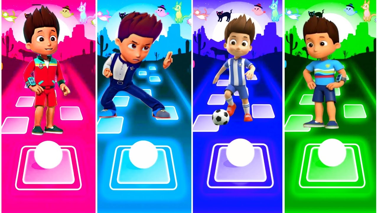 Marshall VS Rubble Paw Patrol VS Ryder Paw Patrol VS Paw Patrol - Tiles Hop EDM Rush 