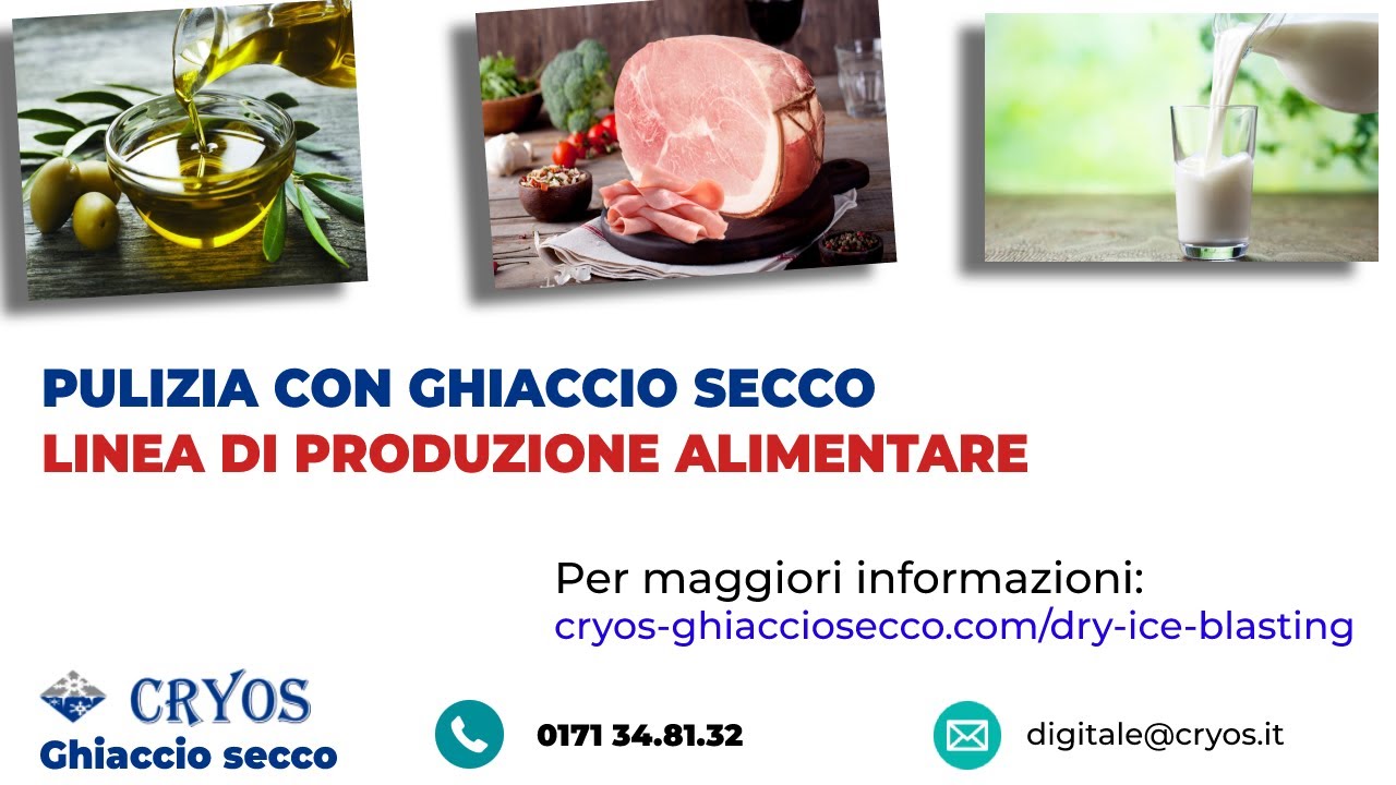 PULIZIA CON GHIACCIO SECCO . esempio in alimentare + dimostrazione utilizzo
