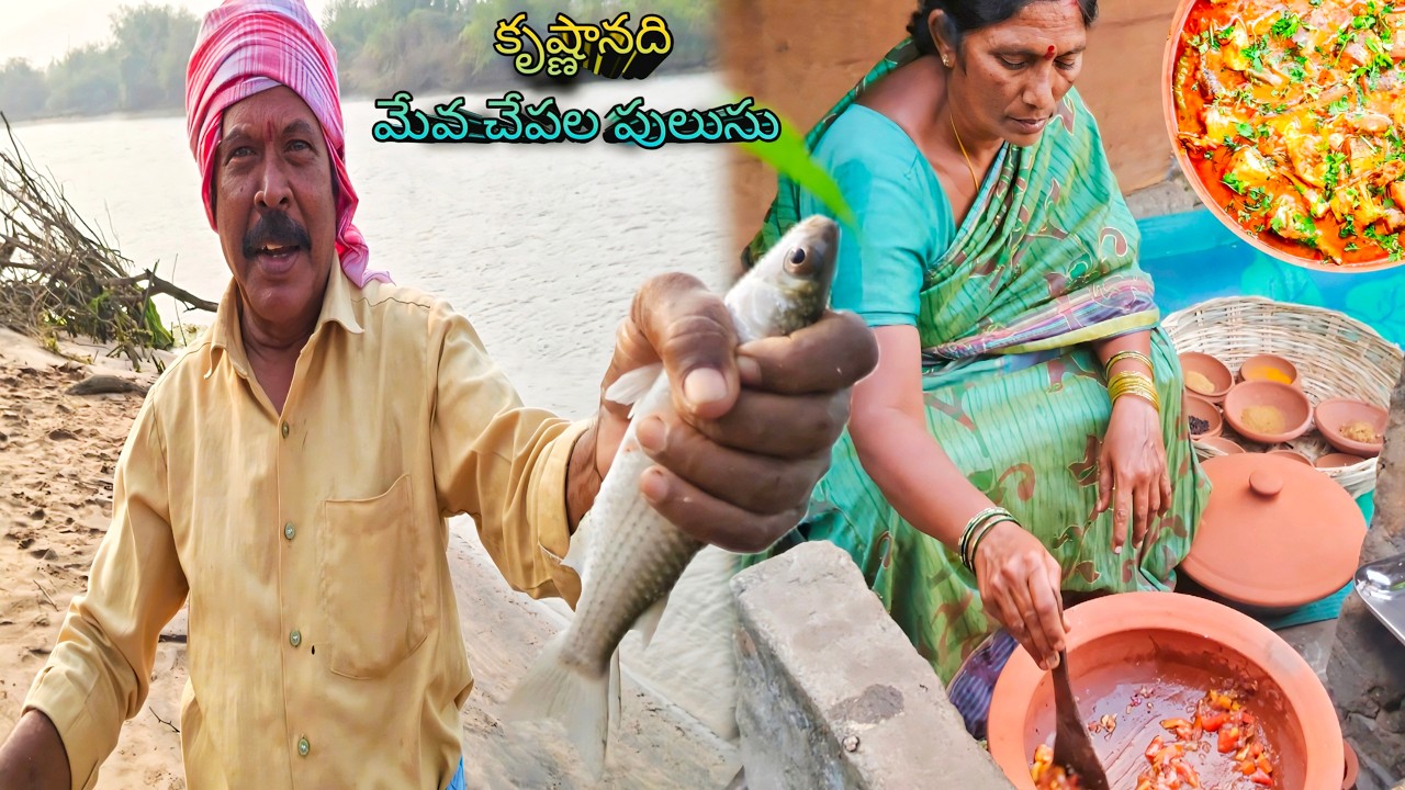 Meva Chepala Pulusu | Andhra style Mullet Fish curry | River fish hunting | Parvathamma Kitchen