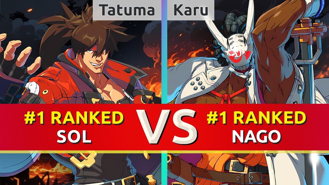 GGST ▰ Tatuma (#1 Ranked Sol) vs Karu (#1 Ranked Nagoriyuki). High Level Gameplay