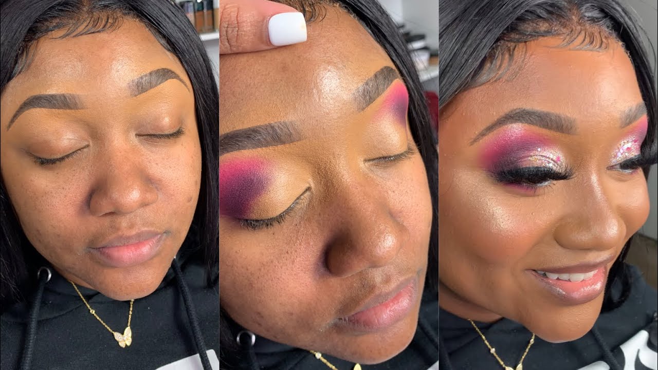 2022 Pink Prom Makeup w/ Glitter | Client Makeup Tutorial