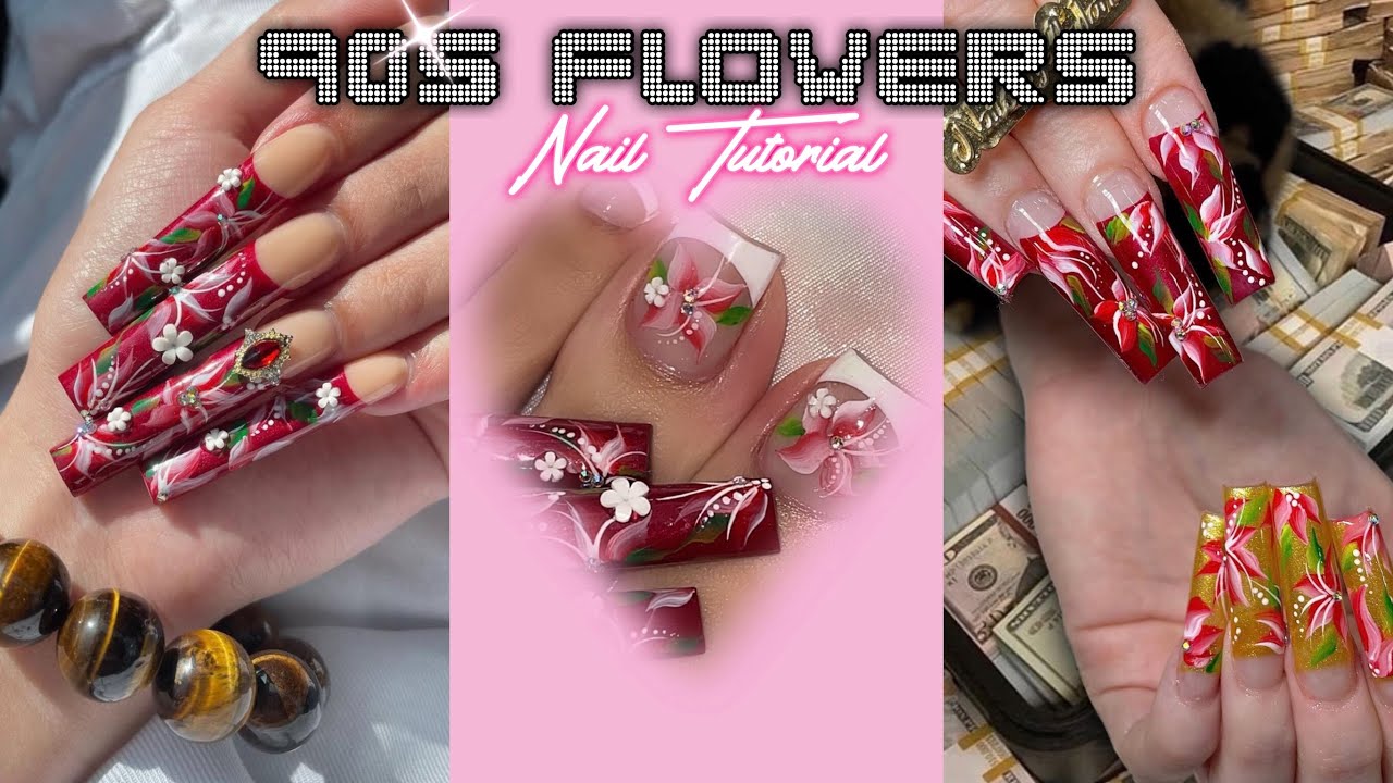 90s Flower Design tutorial | NailsbyAulani