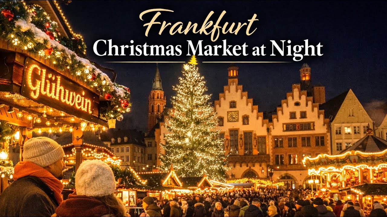 Frankfurt Christmas Market at Night 🎄 Römerberg in 4K 