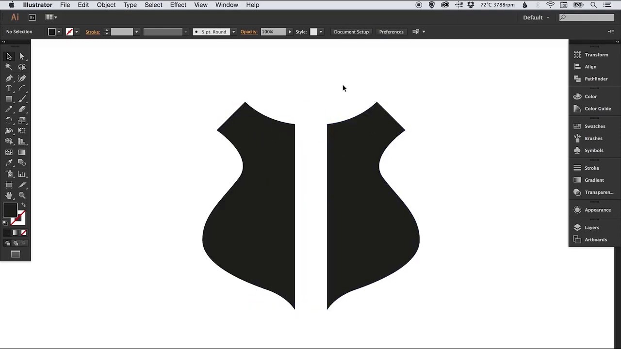 Drawing a Symmetrical Shield Shape | Symmetrical Shield Shape | Illustrator Tutorial