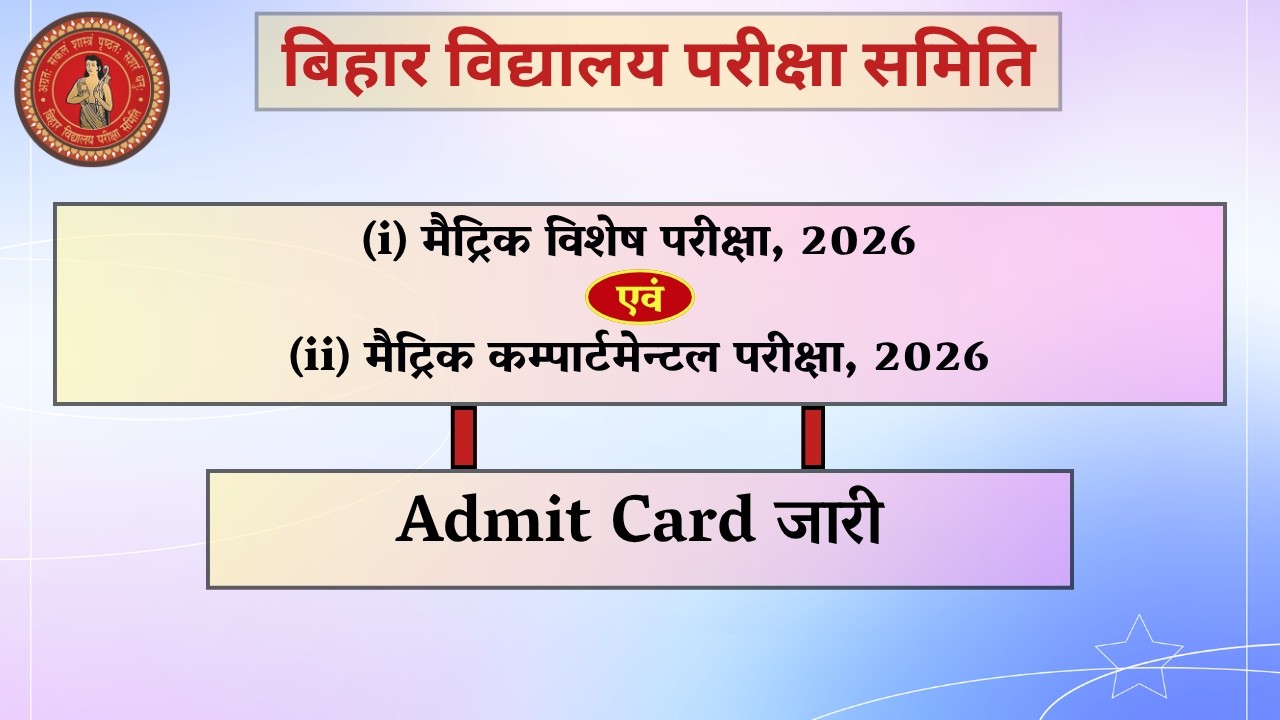 BSEB : Matric Special Exam, 2026: Admit card released for Theory & Practical Exam.