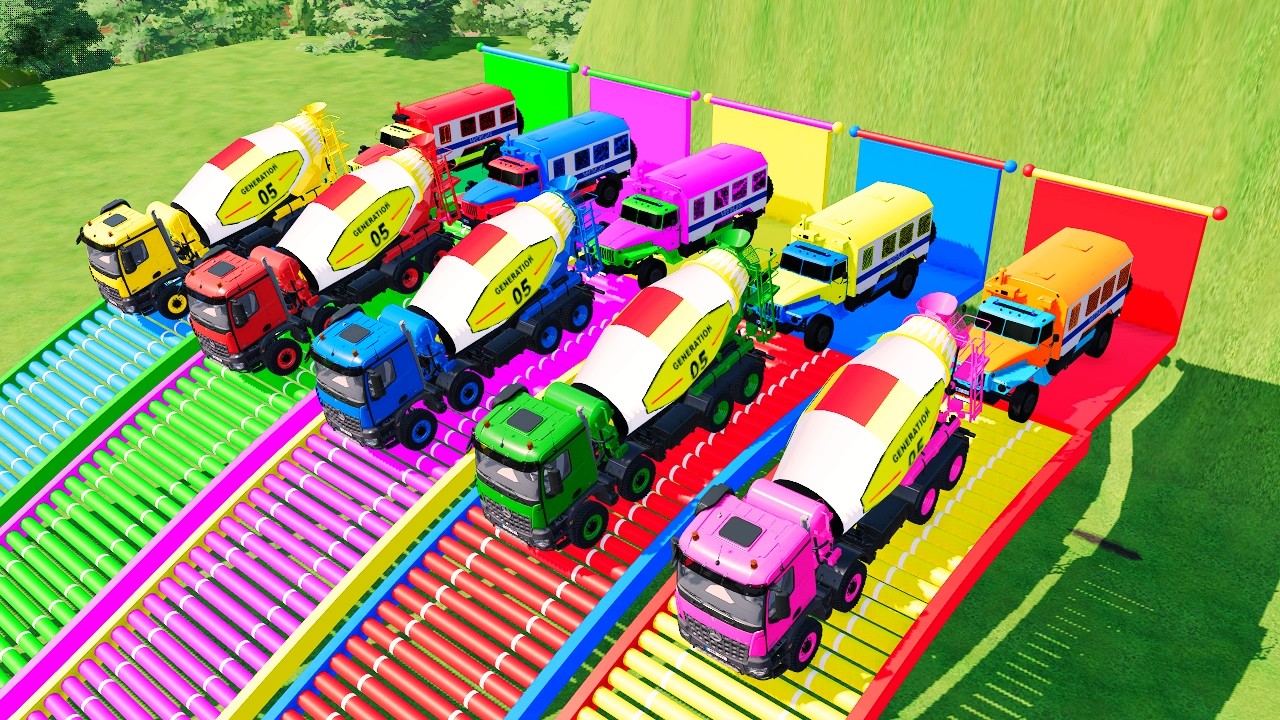Garage with Sirens - ALL POLICE TRUCK Convoy with Light Bars, SCANIA, MAN, KENWORTH - FS22