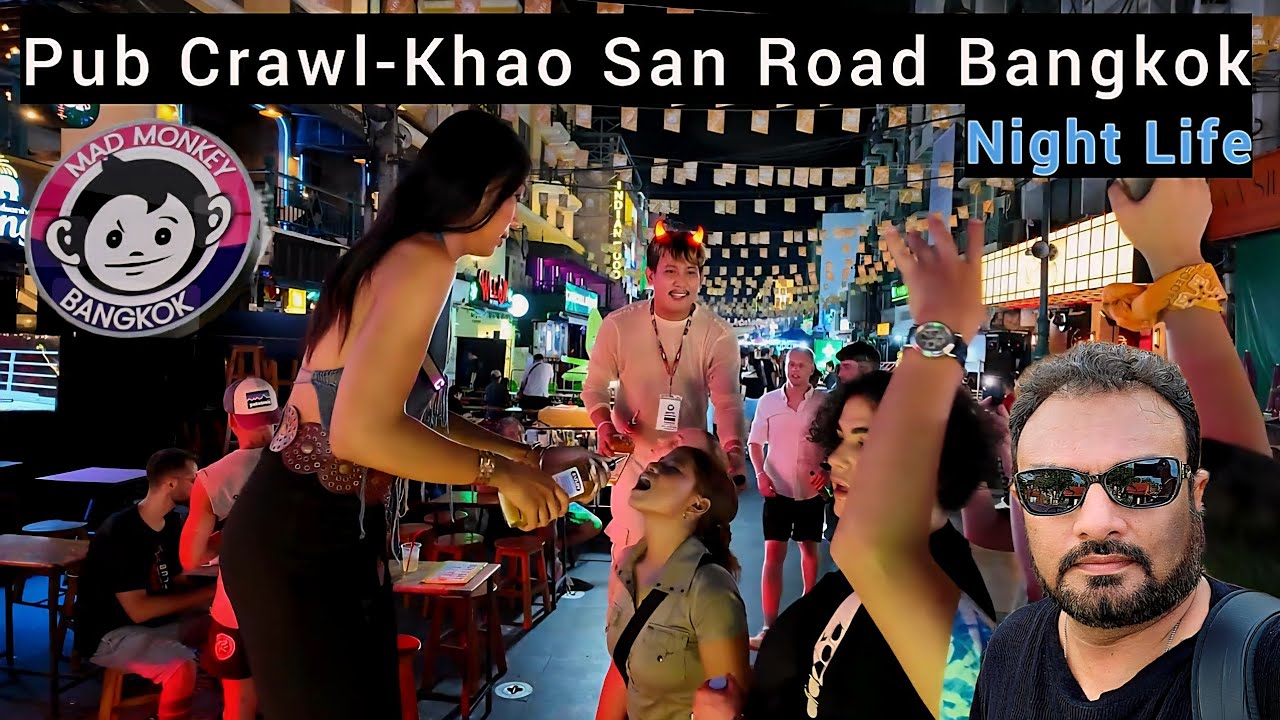 Wild Pub Crawl in Bangkok! 🌃 | Mad Monkey Hostel x Khao San Road 🔥