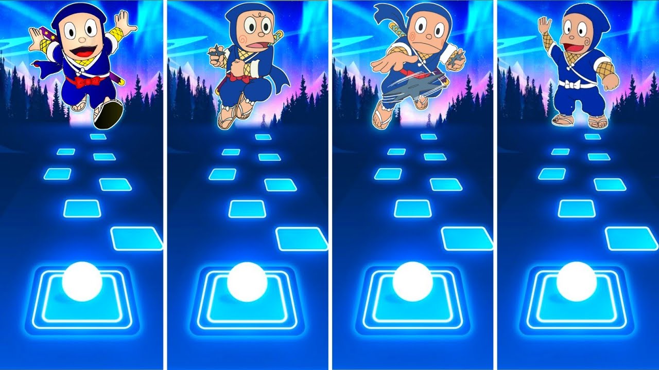 Ninja Hattori Theme Song in (Hindi, Korean, Japanese, English) - Tiles Hop EDM Rush Gameplay