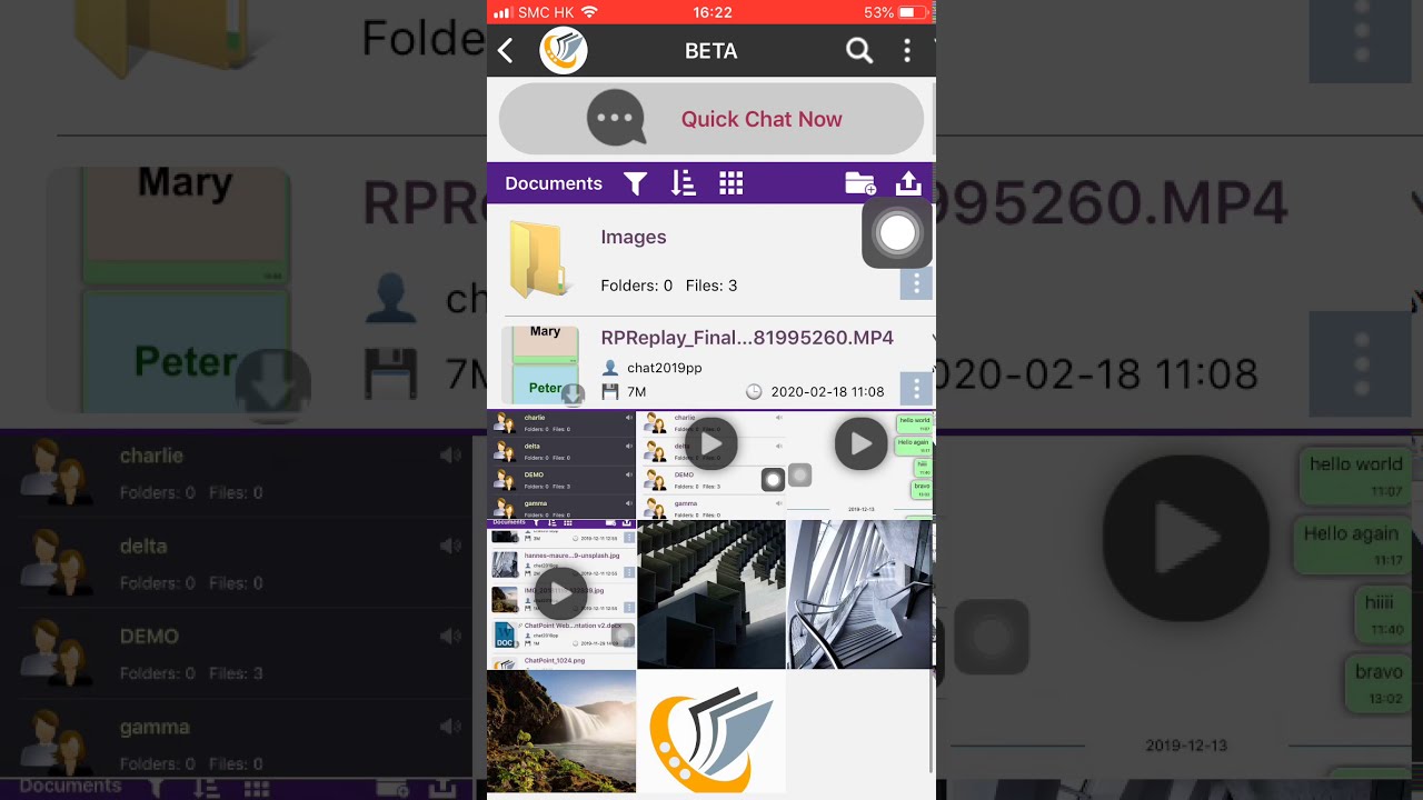 Mobile - File management and quick chat