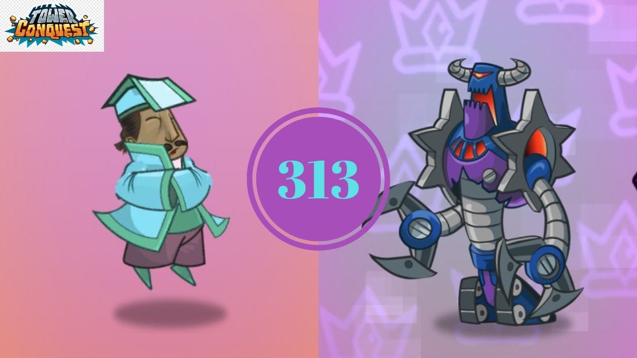 Tower defens/Tower Conquest:gameplay walkthrough best team part 313 (ios, android&pc)