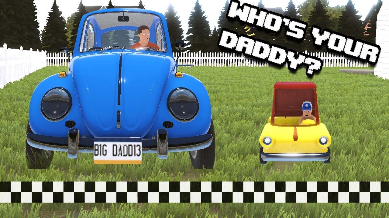 DADDY AND BABY RACING WITH CARS!!! (Who's Your Daddy)